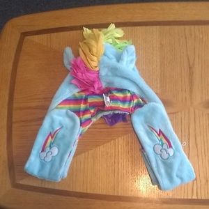 Rare Rainbow Dash Hooded Scarf w/ attached mittens